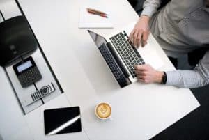 a man working on his laptop